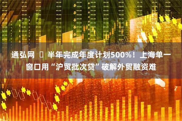 通弘网  ​半年完成年度计划500%！上海单一窗口用“沪贸批次贷”破解外贸融资难