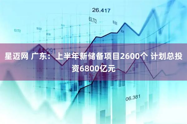 星迈网 广东：上半年新储备项目2600个 计划总投资6800亿元